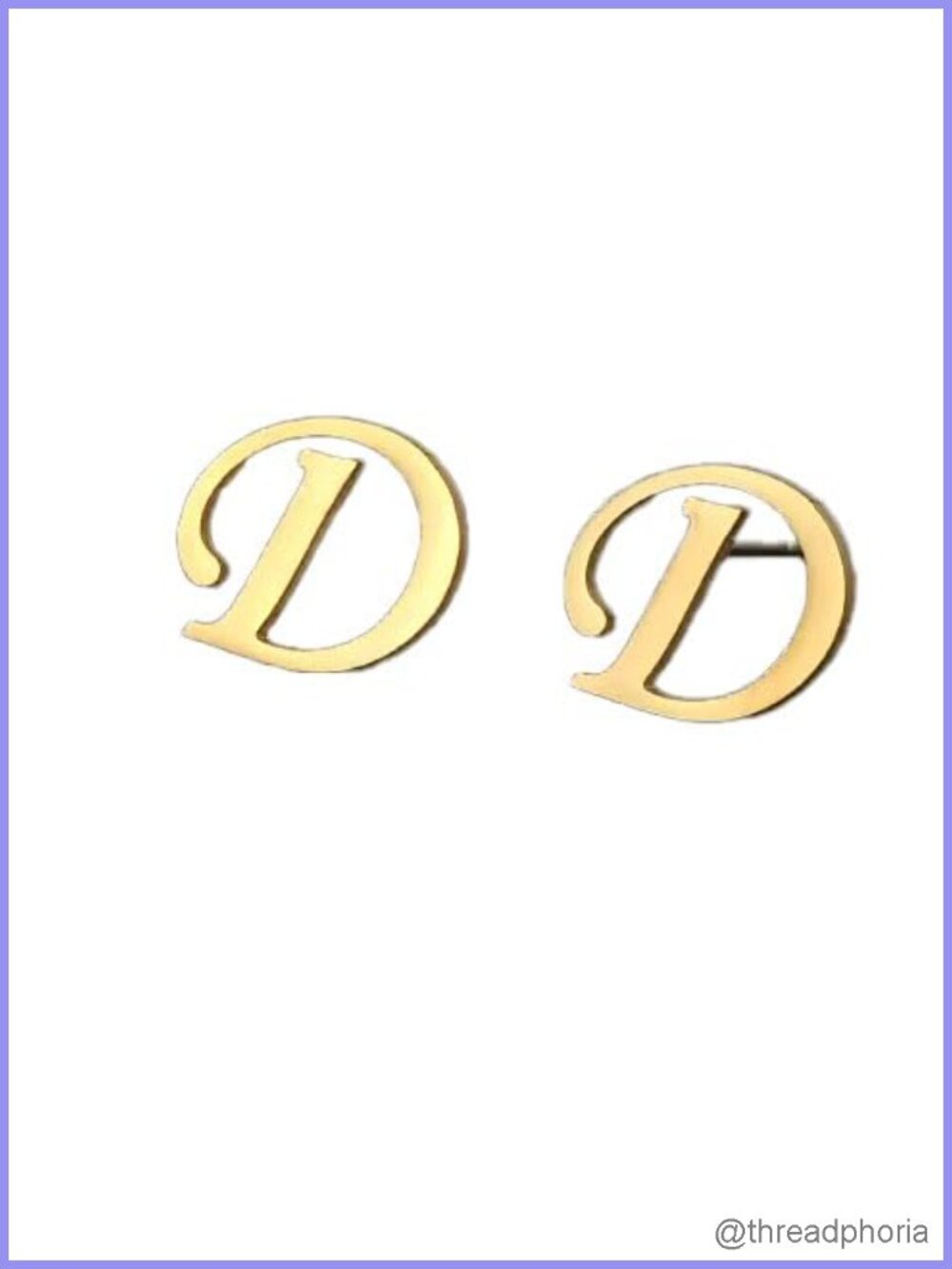 Gold-Plated A-Z Stud Earrings for Women Stainless Steel 2 Inch Large